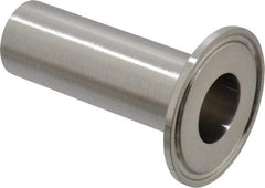 VNE - 1", Clamp Style, Sanitary Stainless Steel Pipe Long Tank Welding Ferrule - Tube OD Connection, Grade 316/316L - Americas Industrial Supply
