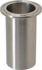 VNE - 1-1/2", Clamp Style, Sanitary Stainless Steel Pipe Long Tank Welding Ferrule - Tube OD Connection, Grade 316/316L - Americas Industrial Supply