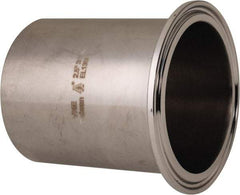 VNE - 2-1/2", Clamp Style, Sanitary Stainless Steel Pipe Long Tank Welding Ferrule - Tube OD Connection, Grade 316/316L - Americas Industrial Supply