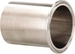 VNE - 3", Clamp Style, Sanitary Stainless Steel Pipe Long Tank Welding Ferrule - Tube OD Connection, Grade 316/316L - Americas Industrial Supply