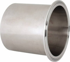 VNE - 4", Clamp Style, Sanitary Stainless Steel Pipe Long Tank Welding Ferrule - Tube OD Connection, Grade 316/316L - Americas Industrial Supply