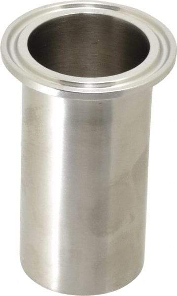 VNE - 1-1/2", Clamp Style, Sanitary Stainless Steel Pipe Long Tank Welding Ferrule - Tube OD Connection, Grade 304 - Americas Industrial Supply