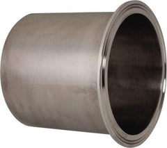 VNE - 4", Clamp Style, Sanitary Stainless Steel Pipe Long Tank Welding Ferrule - Tube OD Connection, Grade 304 - Americas Industrial Supply