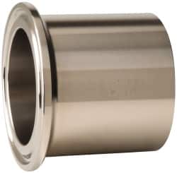 VNE - 1-1/2", Clamp Style, Sanitary Stainless Steel Pipe Tank Welding Ferrule - Tube OD Connection, Grade 304 - Americas Industrial Supply