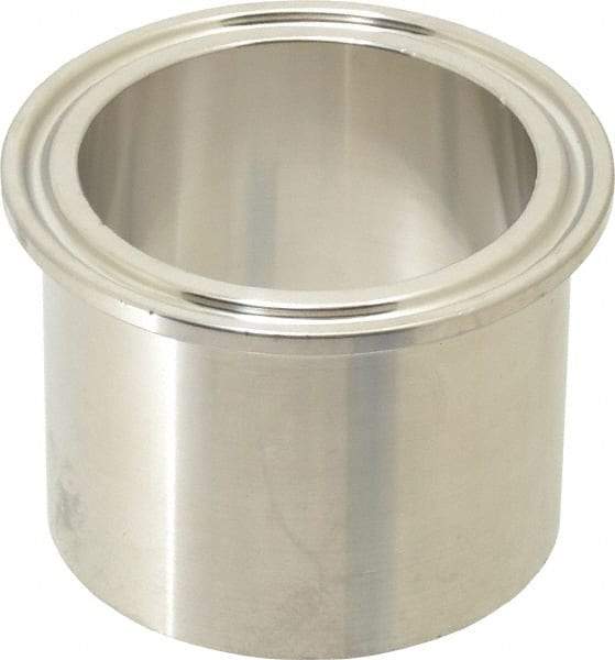 VNE - 2", Clamp Style, Sanitary Stainless Steel Pipe Tank Welding Ferrule - Tube OD Connection, Grade 304 - Americas Industrial Supply