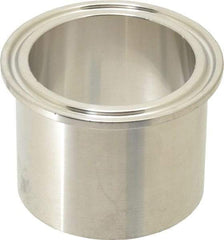 VNE - 2", Clamp Style, Sanitary Stainless Steel Pipe Tank Welding Ferrule - Tube OD Connection, Grade 304 - Americas Industrial Supply