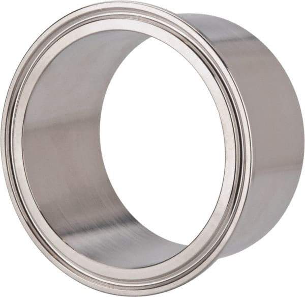 VNE - 3", Clamp Style, Sanitary Stainless Steel Pipe Tank Welding Ferrule - Tube OD Connection, Grade 304 - Americas Industrial Supply