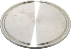 VNE - 2-1/2", Clamp Style, Sanitary Stainless Steel Pipe End Cap - Tube OD Connection, Grade 316/316L - Americas Industrial Supply
