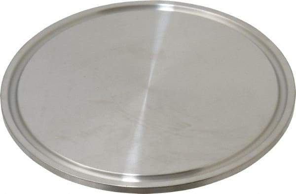 VNE - 3", Clamp Style, Sanitary Stainless Steel Pipe End Cap - Tube OD Connection, Grade 316/316L - Americas Industrial Supply