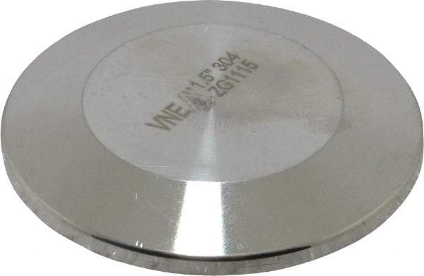 VNE - 1-1/2", Clamp Style, Sanitary Stainless Steel Pipe End Cap - Tube OD Connection, Grade 304 - Americas Industrial Supply