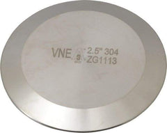 VNE - 2-1/2", Clamp Style, Sanitary Stainless Steel Pipe End Cap - Tube OD Connection, Grade 304 - Americas Industrial Supply