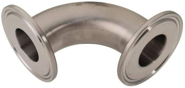 VNE - 1", Clamp Style, Sanitary Stainless Steel Pipe 90° Elbow - Tube OD Connection, Grade 316/316L - Americas Industrial Supply