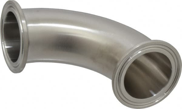 VNE - 1-1/2", Clamp Style, Sanitary Stainless Steel Pipe 90° Elbow - Tube OD Connection, Grade 316/316L - Americas Industrial Supply