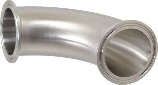 VNE - 2", Clamp Style, Sanitary Stainless Steel Pipe 90° Elbow - Tube OD Connection, Grade 316/316L - Americas Industrial Supply