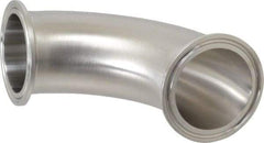 VNE - 2", Clamp Style, Sanitary Stainless Steel Pipe 90° Elbow - Tube OD Connection, Grade 316/316L - Americas Industrial Supply