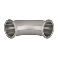 VNE - 2-1/2", Clamp Style, Sanitary Stainless Steel Pipe 90° Elbow - Tube OD Connection, Grade 316/316L - Americas Industrial Supply