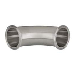VNE - 2-1/2", Clamp Style, Sanitary Stainless Steel Pipe 90° Elbow - Tube OD Connection, Grade 316/316L - Americas Industrial Supply