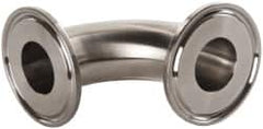VNE - 1", Clamp Style, Sanitary Stainless Steel Pipe 90° Elbow - Tube OD Connection, Grade 304 - Americas Industrial Supply