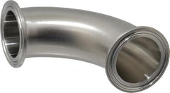 VNE - 1-1/2", Clamp Style, Sanitary Stainless Steel Pipe 90° Elbow - Tube OD Connection, Grade 304 - Americas Industrial Supply