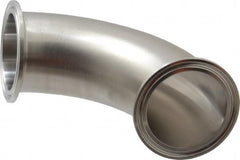 VNE - 2", Clamp Style, Sanitary Stainless Steel Pipe 90° Elbow - Tube OD Connection, Grade 304 - Americas Industrial Supply