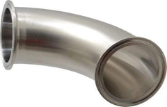VNE - 2-1/2", Clamp Style, Sanitary Stainless Steel Pipe 90° Elbow - Tube OD Connection, Grade 304 - Americas Industrial Supply