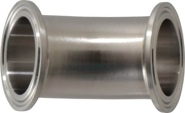 VNE - 1-1/2", Clamp Style, Sanitary Stainless Steel Pipe 45° Elbow - Tube OD Connection, Grade 304 - Americas Industrial Supply