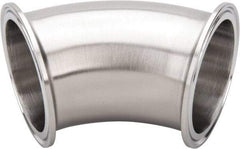 VNE - 2-1/2", Clamp Style, Sanitary Stainless Steel Pipe 45° Elbow - Tube OD Connection, Grade 304 - Americas Industrial Supply