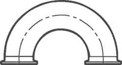 VNE - 3/4", Clamp Style, Sanitary Stainless Steel Pipe 180° U Bend - Tube OD Connection, Grade 316/316L - Americas Industrial Supply