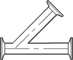 VNE - 2-1/2", Clamp Style, Sanitary Stainless Steel Pipe 45° Lateral - Tube OD Connection, Grade 304 - Americas Industrial Supply