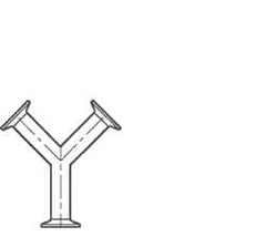 VNE - 4", Clamp Style, Sanitary Stainless Steel Pipe True Y - Tube OD Connection, Grade 316/316L - Americas Industrial Supply