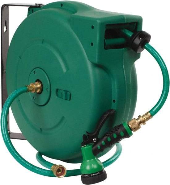 Value Collection - 65' Spring Retractable Hose Reel - 140 psi, Hose Included - Americas Industrial Supply