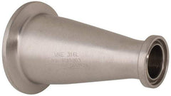 VNE - 1-1/2 x 3/4", Clamp Style, Sanitary Stainless Steel Pipe Concentric Reducer - Tube OD Connection, Grade 316/316L - Americas Industrial Supply