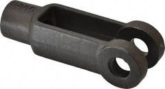 Jergens - 3/4-10 Thread, 1-1/2" Yoke Width, Carbon Steel, Tapped Yoke - 5/8" Hole Diam, 2-3/4" Hole Center to Neck, 1-3/8" Yoke Arm Height, 1-1/8" Neck Diam, 1-1/4" Neck Length, 4" OAL - Americas Industrial Supply