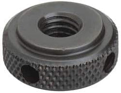 Gibraltar - 5/8-11" UNC Thread, Black Oxide Finish, Steel Round Knurled High Torque Check Nut - 7/16" Overall Height, 1-3/8" Head Diam, 1-1/8" Base Diam - Americas Industrial Supply