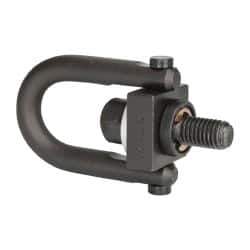 Jergens - 450 Lb Load Capacity Safety Engineered Center Pull Hoist Ring - M10 x 1.5 Thread, 17.5mm Thread Length, Alloy Steel, Black Oxide Finish - Americas Industrial Supply