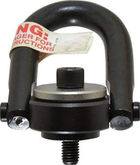 Jergens - 1,050 Lb Load Capacity Safety Engineered Center Pull Hoist Ring - M12 x 1.75 Thread, 19mm Thread Length, Alloy Steel, Black Oxide Finish - Americas Industrial Supply