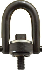Jergens - 1,900 Lb Load Capacity Safety Engineered Center Pull Hoist Ring - M16 x 2.0 Thread, 29mm Thread Length, Alloy Steel, Black Oxide Finish - Americas Industrial Supply