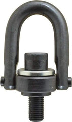 Jergens - 2,150 Lb Load Capacity Safety Engineered Center Pull Hoist Ring - M20 x 2.5 Thread, 34mm Thread Length, Alloy Steel, Black Oxide Finish - Americas Industrial Supply