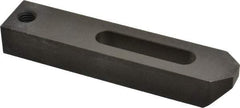 Jergens - 1/2" Stud, Low Carbon Steel, Plain Strap Clamp - 2" Travel, 6" OAL x 1-1/4" Wide x 7/8" High, Black Oxide Finish, Tapered Nose - Americas Industrial Supply