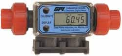 GPI - 1/2" Port Electronic Digital Flowmeter & Totalizer - 150 Max psi, 1.2 to 12 GPM, PVDF - Americas Industrial Supply