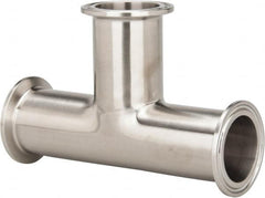 VNE - 1-1/2", Clamp Style, Sanitary Stainless Steel Pipe Tee - Tube OD Connection, Grade 316/316L - Americas Industrial Supply