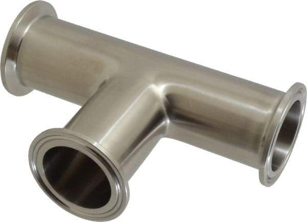 VNE - 1-1/2", Clamp Style, Sanitary Stainless Steel Pipe Tee - Tube OD Connection, Grade 304 - Americas Industrial Supply