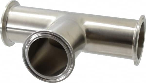 VNE - 2", Clamp Style, Sanitary Stainless Steel Pipe Tee - Tube OD Connection, Grade 304 - Americas Industrial Supply