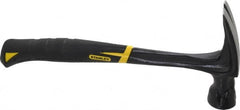 Stanley - 1 Lb Head, Straight Rip Claw Nail Hammer - 13-1/2" OAL, Forged Steel Head, 1-3/16" Face Diam, Smooth Face, Steel Handle with Grip - Americas Industrial Supply