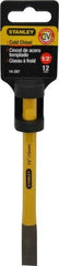 Stanley - 6" OAL x 1/2" Blade Width Cold Chisel - 1/2" Tip, 3/8" Stock, Chrome Vanadium Steel Handle - Americas Industrial Supply