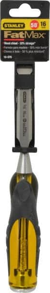 Stanley - 9" OAL x 5/8" Blade Width Wood Chisel - 5/8" Tip, Patented Bi-Material Break Resistant Handle - Americas Industrial Supply