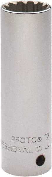 Proto - 1/2" Drive, 3/4" Socket, Spline Socket - 12 Points, 3-3/8" OAL - Americas Industrial Supply