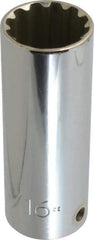 Proto - 1/2" Drive, 15/16" Socket, Spline Socket - 12 Points, 3-3/8" OAL - Americas Industrial Supply