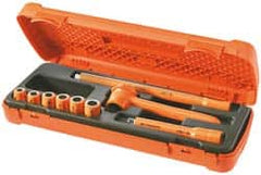 Facom - 9 Piece 3/8" Drive Socket Set - 12 Points, 8mm to 14mm Range, Metric Measurement Standard - Americas Industrial Supply