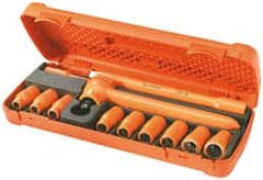 Facom - 12 Piece 1/2" Drive Socket Set - 12 Points, 8mm to 19mm Range, Metric Measurement Standard - Americas Industrial Supply